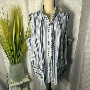 NWT Chicos Zenergy Women’s 3 US XL Neema Reversible Tonga Navy Printed Vest NEW